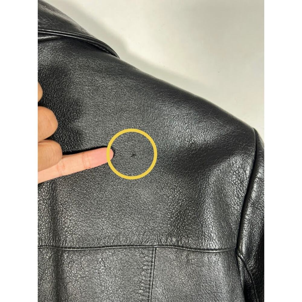 Wilson Leather Button Down Blazer Jacket Black L … - image 8